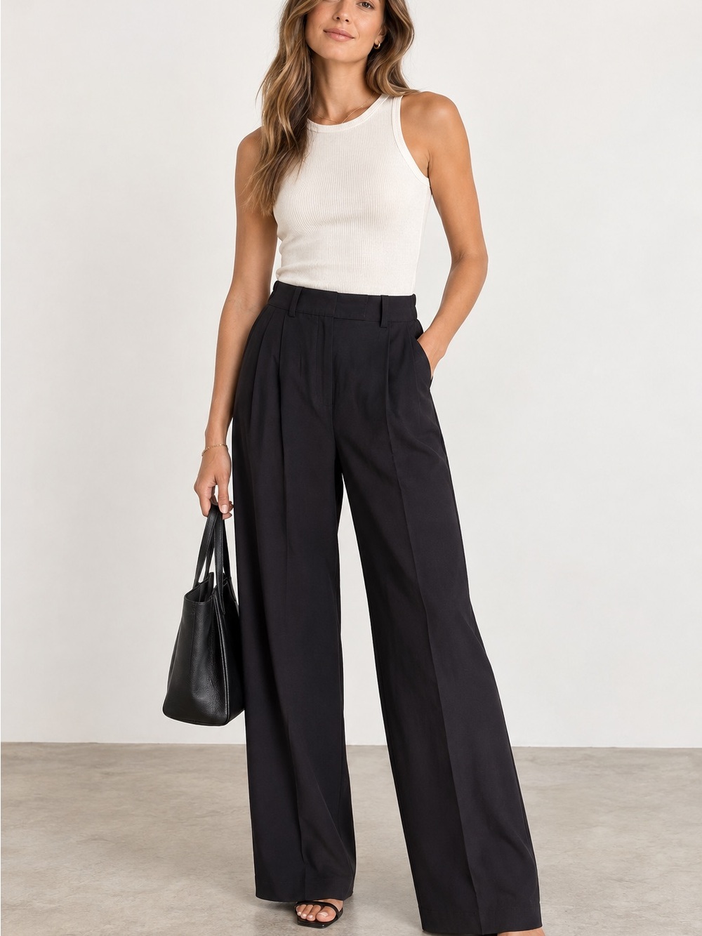Christian Lacroix Wide Leg High-Waist Pants - Black size M. Like new.